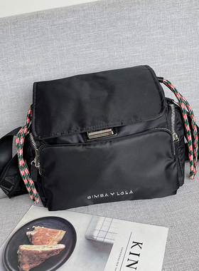 西班牙BIMBA Y LOLA新款男女通用斜挎抽绳按扣束口防水单肩斜挎包