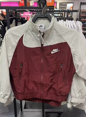 佳佳奥莱耐克大童孩子短款梭织外套春秋季童装学生夹克风衣FN9134