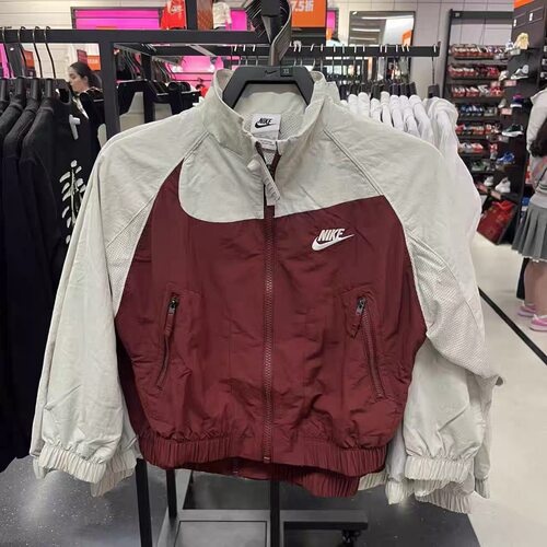 佳佳奥莱耐克大童孩子短款梭织外套春秋季童装学生夹克风衣FN9134