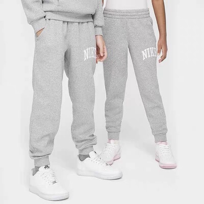 佳佳奥莱耐克大童孩子加绒保暖刺绣标收口束脚裤运动休闲裤HJ3159