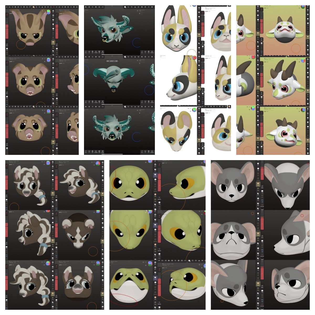 十二生肖兽装头骨鼠蛇羊福瑞Furry 3d打印日系头骨图片