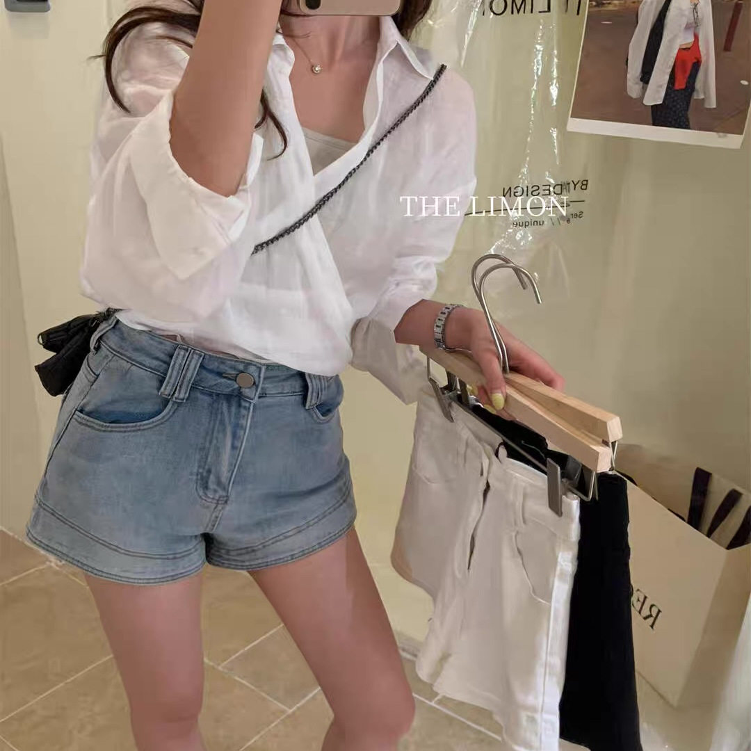 2025春夏新款腰臀比绝高腰修身显瘦百搭水洗牛仔短裤女辣妹热裤子