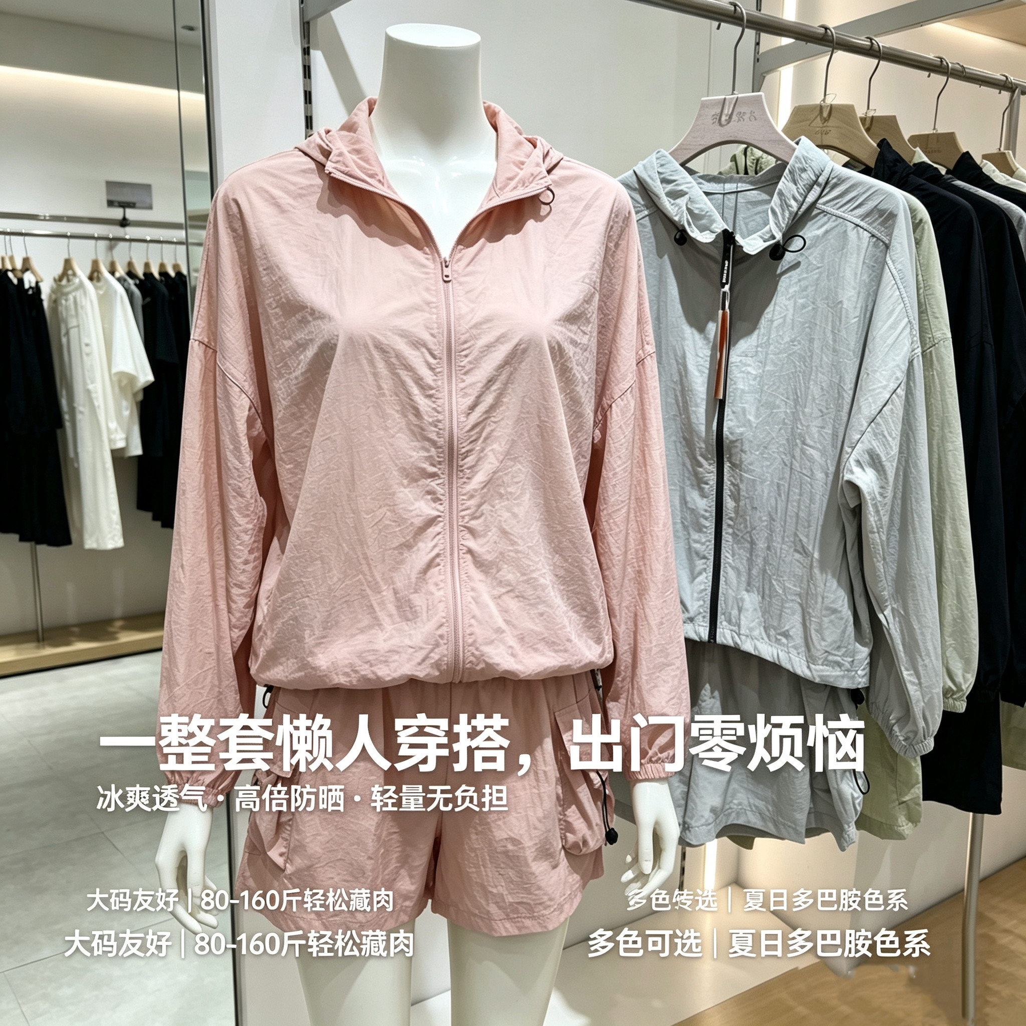欧版时尚运动工装风轻量化冰感防时尚防晒服