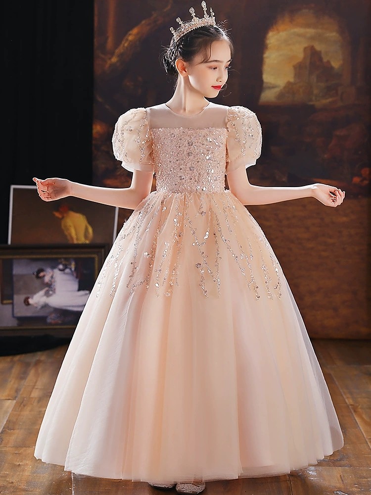 女大童高端大码礼服公主裙婚纱裙生日蓬蓬纱花童主持人钢琴演出服