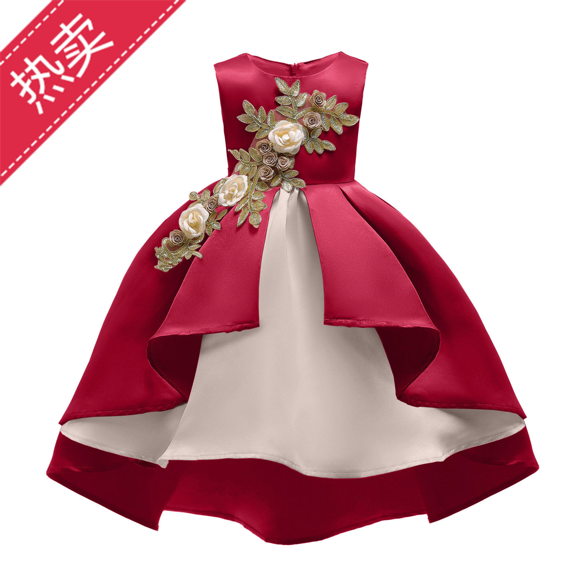 2021女童连衣裙春秋童装儿童裙子儿童12岁钢琴演出服连衣裙公主裙