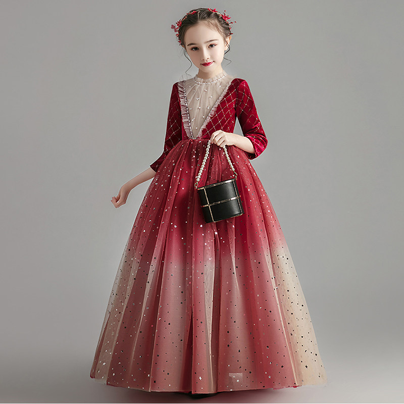 时尚达人推荐丨万人种草好物丨小女孩公主裙红色丨女童钢琴演出服