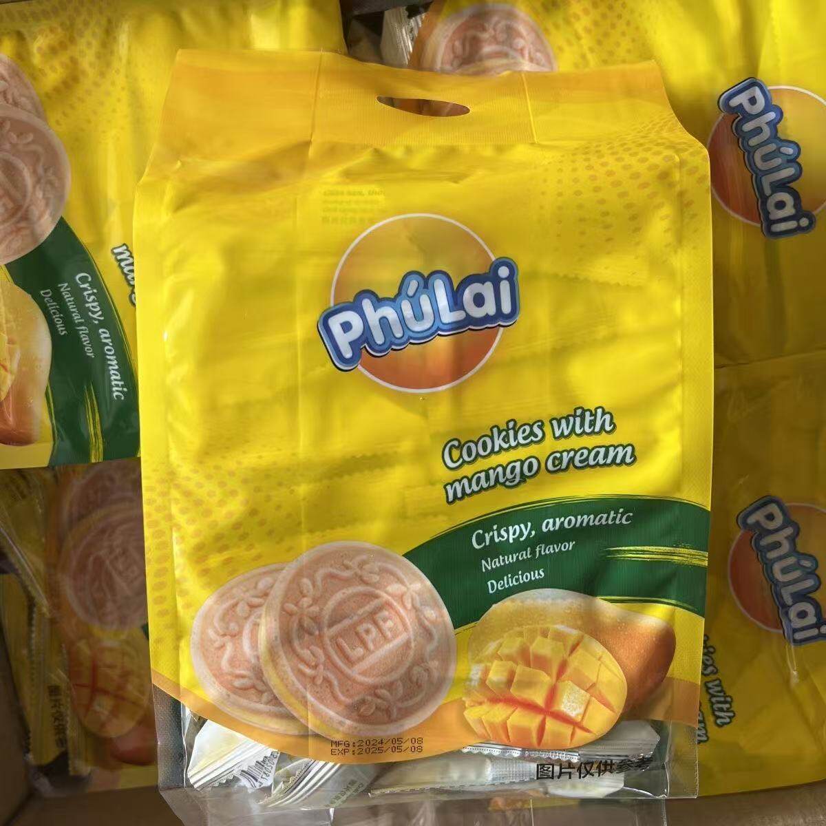 越南特产来福百香果榴莲phu Lai进口芒果夹心饼干法式350零食