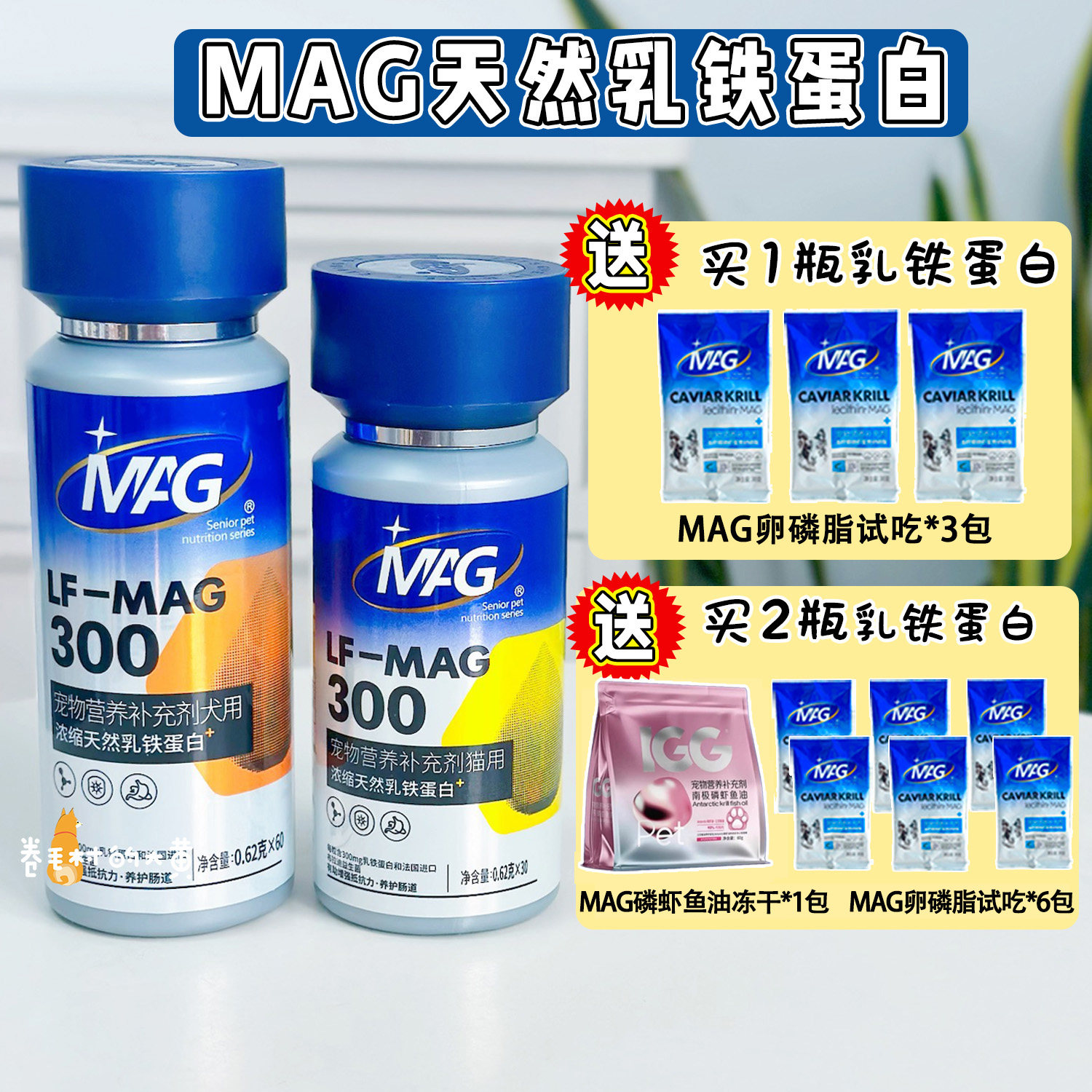 MAG乳铁蛋白狗狗猫咪有助增强免疫力补充营养U+老年犬幼犬强体质