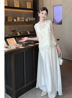 禾婉【花漾绮梦】新中式重工满幅马甲女2026新款立体花朵刺绣上衣