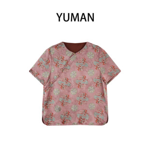 羽曼YUHAN YM2011 重奢定制醒狮提花上衣中式 改良短袖