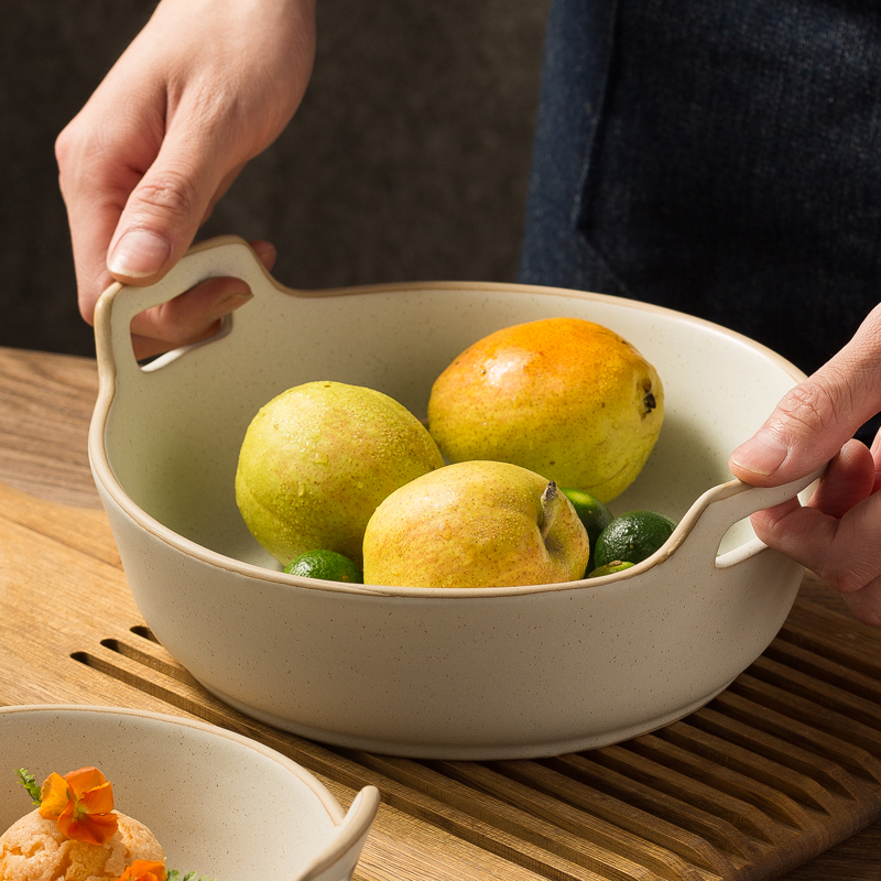 兆宸粗陶复古釉下彩手作餐具