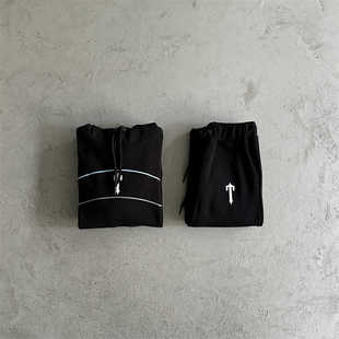 Trapstar套装立领卫衣套外春秋季休闲运动黑色拉链开衫上衣