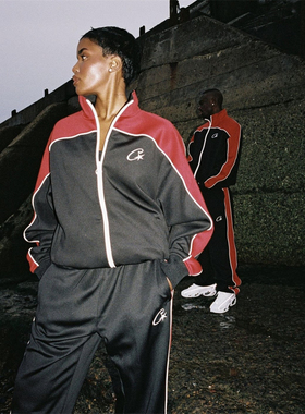 Corteiz新款美式复古时尚百搭球场夹克INS运动套装男女阔腿裤子潮