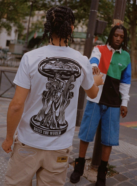 Corteiz 新款恶魔岛男女同款印花刺绣高品质 时尚街头美式T恤圆领