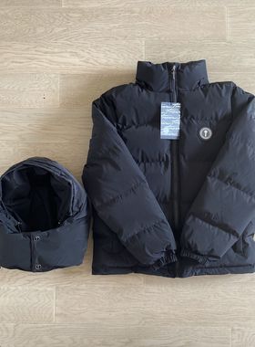 Trapstar 黑色经典男款羽绒棉服高品质可拆卸刺绣夹克 Drill Drip