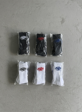 SYNA 新款刺绣潮流运动袜子中筒男女款秋冬小众款中筒袜（2双装）