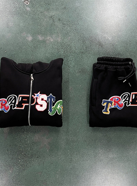 Trapstar Zip Tracksuit男士彩色运动套装高质量拉链款连帽卫衣