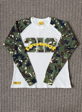Protect 美式迷彩风数字印花长袖男女 Camo Walf Long街头T恤