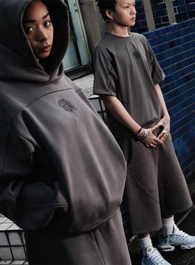 Mertra 男女双层帽卫衣卫裤 big step 2.0 tracky set-grey 套装