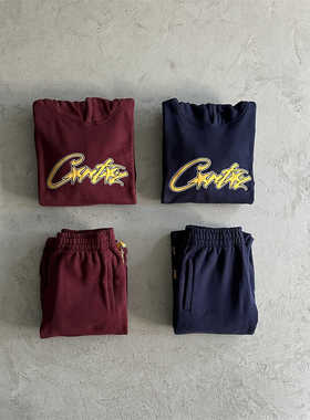 Corteiz 新款潮牌宽松运动休闲男女款抽绳针织卫衣卫裤高质量束脚
