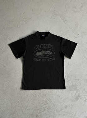 Corteiz美式街头潮牌恶魔岛帆船短袖T恤男女潮流宽松圆领复古上衣