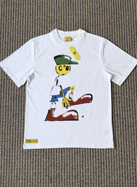 Protect 卡通风短袖男女圆领 Man Printed White Tee 印花宽松T恤