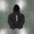 White Print Black Jacket