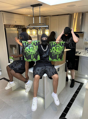 SYNA痞帅高级感新款正品套装男女可穿两件套欧美时尚短袖五分短裤