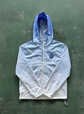 Trapstar 天蓝色风衣经典高质量原创连帽防风衣UK Drill Drip