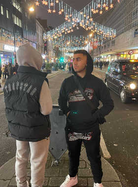 Trapstar欧美潮牌卫衣虎头标刺绣加绒连帽卫衣简约休闲运动套装