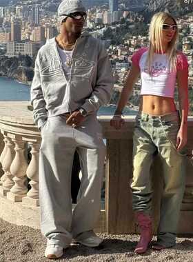 Broken Planet破碎星球PLANET发泡印花加绒宽松高街卫衣外套套装