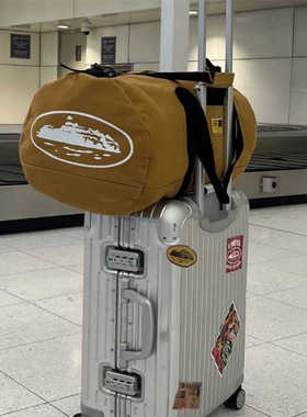 Corteiz恶魔岛 旅行包黑色背包英国小众ins男女同款健身pu斜挎包