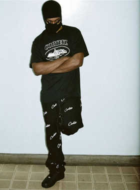 Corteiz美式复古支双纱圆领短袖T恤宽松半袖打底体恤男夏天款