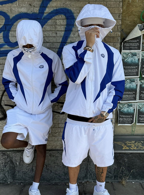 SYNA 夏季新款街头嘻哈男女梭织拼色短裤宽松休闲百搭高质量流行