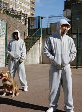 Corteiz 新款连帽潮牌外套情侣开衫百搭跑步印花拉链卫衣长裤套装