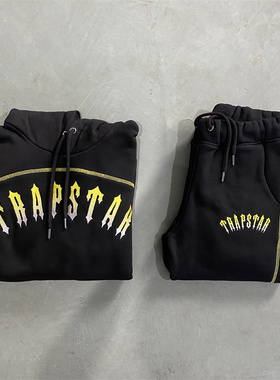 UK London Trapstar拼接运动套装高版本刺绣休闲时尚连帽原创卫衣