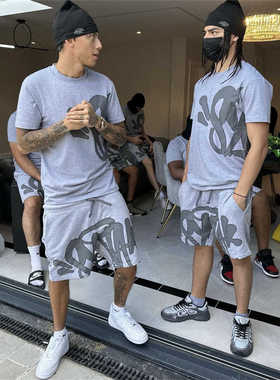 SYNASyna world短袖短裤套装T恤印花central 同款英国原装爆款