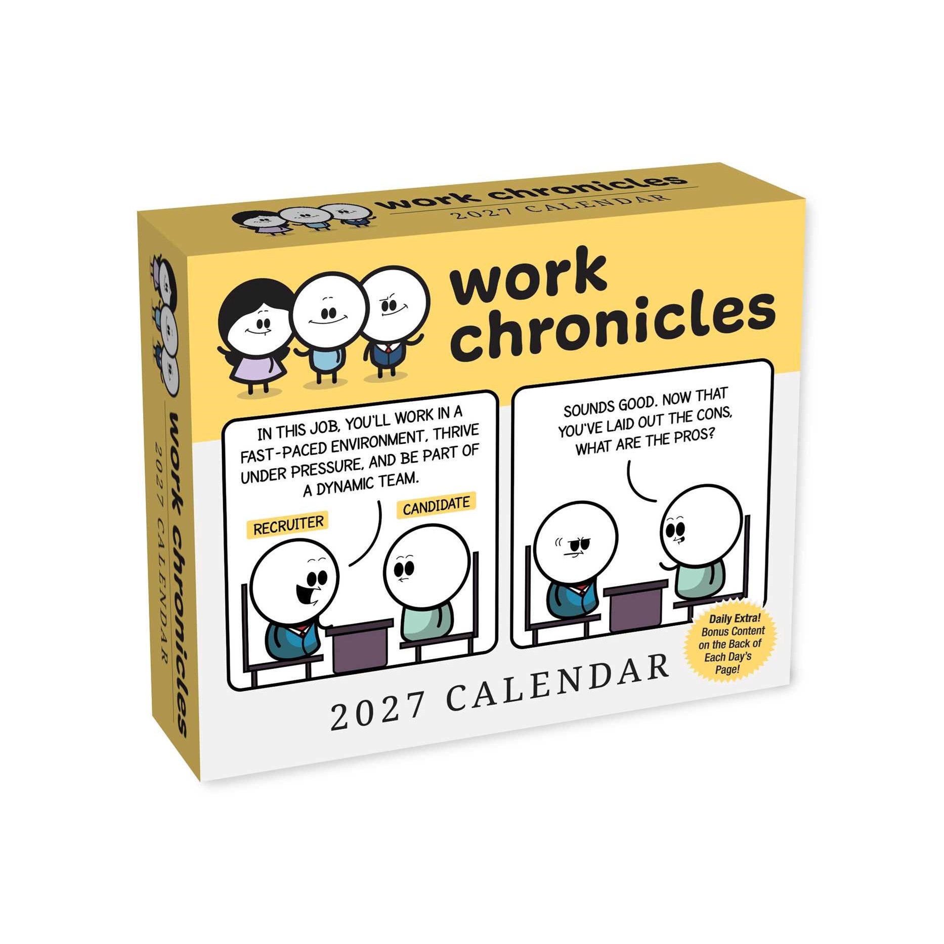 2027打工人日历 每日一页 办公室生活漫画 职场吐槽 全彩撕页台历 英文原版 进口台历 Work Chronicles 2027 Day to Day Calendar