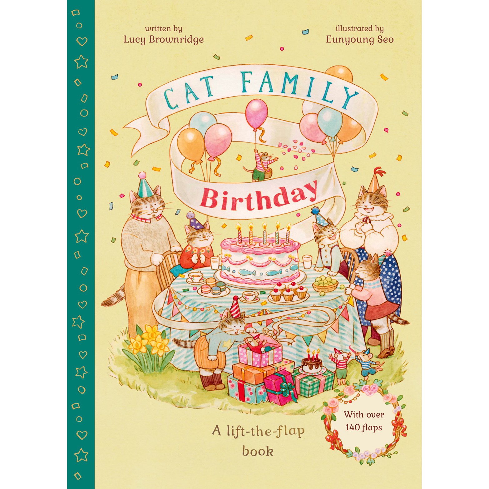 现货 猫咪家族 生日派对翻翻书 140+翻翻页 儿童趣味互动绘本 英文原版 Eunyoung Seo Cat Family Birthday Lift-the-Flap Book