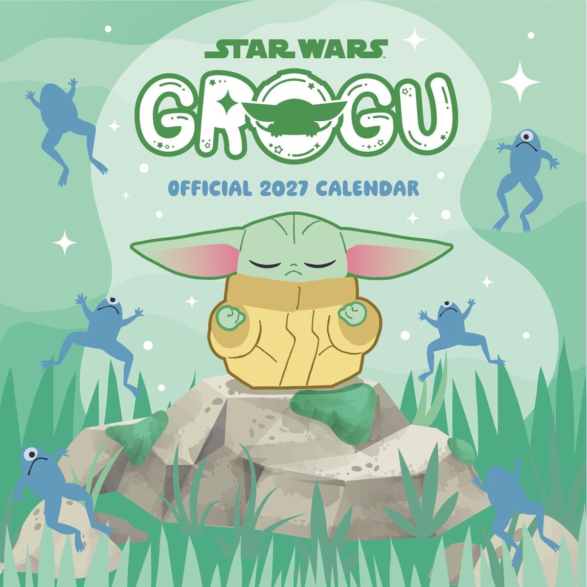 预售 星球大战 曼达洛人 古古 尤达宝宝 2027年方形挂历 Star Wars The Mandalorian Grogu 2027 Calendar 英文原版 进口日历