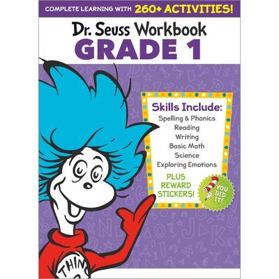 预订 苏斯博士练习册:1 级:260 多个带有贴纸等的有趣活动! (拼写、自然拼读法、常见单词、写作、阅读理解、数学、加减法、科