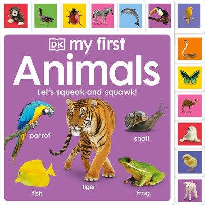 预订 我的动物启蒙书:让我们吱吱叫吧! 动物故事 My First Tabbed Board Book 英文 My First Animals: Let's Squeak and Squawk