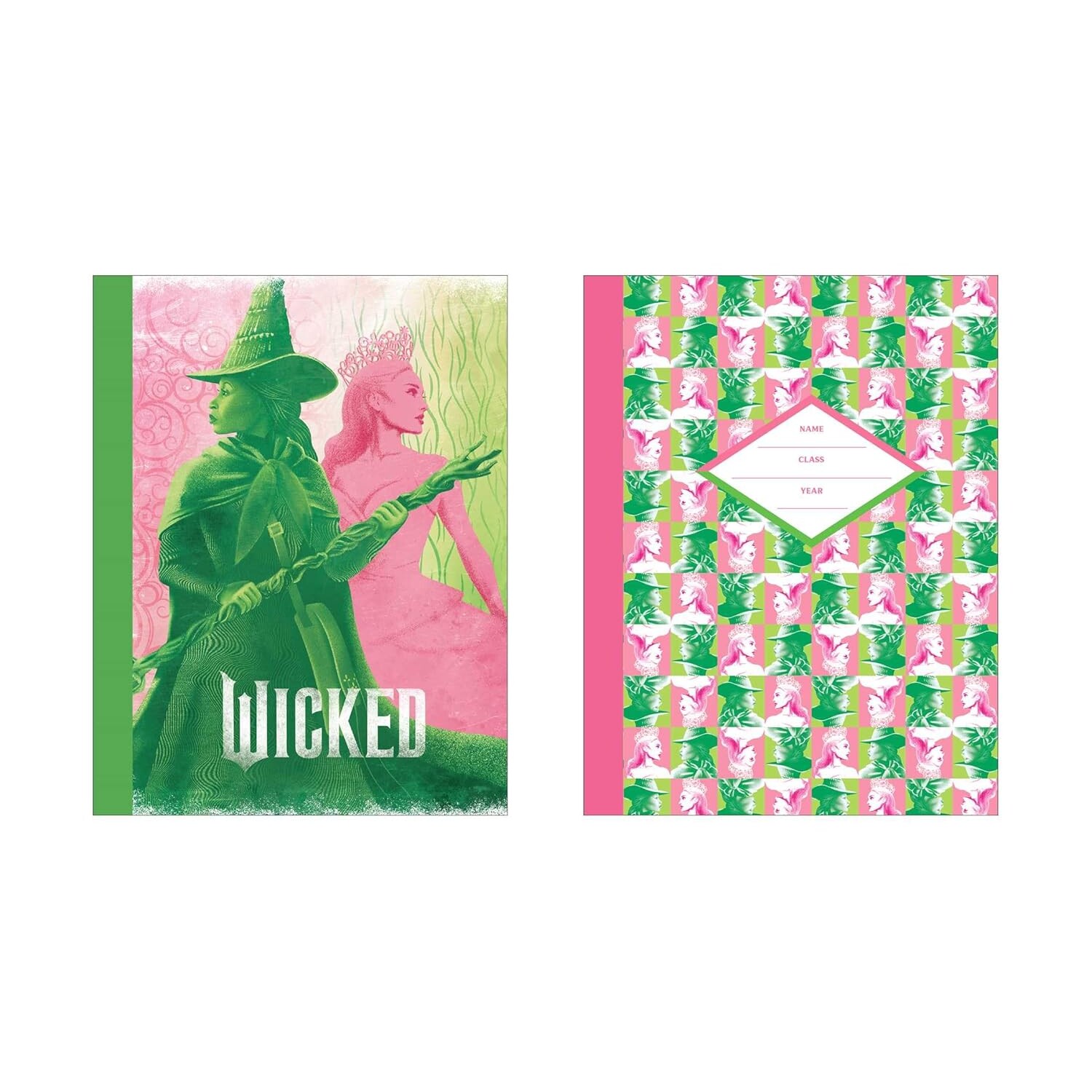 魔法坏女巫 粉绿2册笔记本套装 官方进口文创 礼物 Wicked Pink & Green Composition Notebook Set