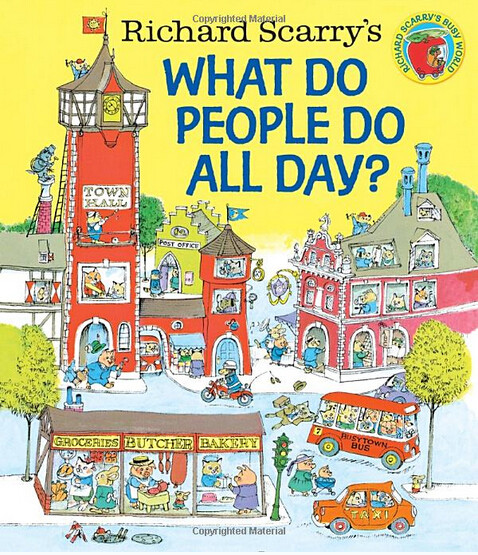 预订 斯凯瑞:忙忙碌碌镇 英文原版 大开本精装 Richard Scarry's What Do People Do All Day?