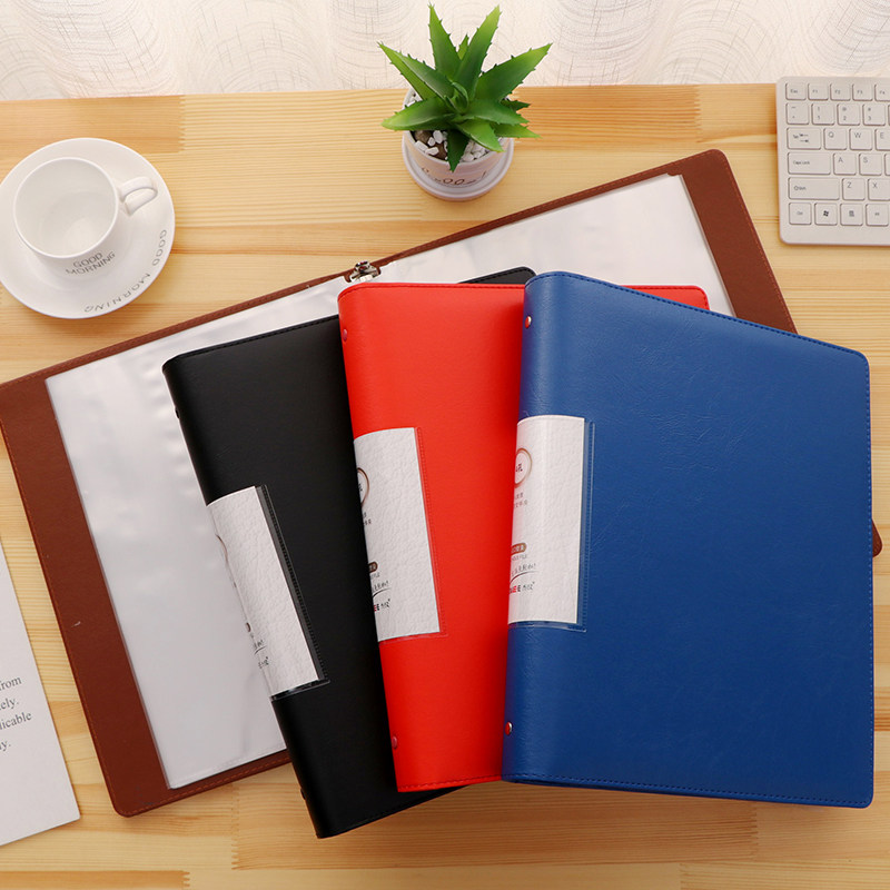 a4纸文件夹资料册a4办公资料夹男女收纳打孔活页夹插页袋多层定制