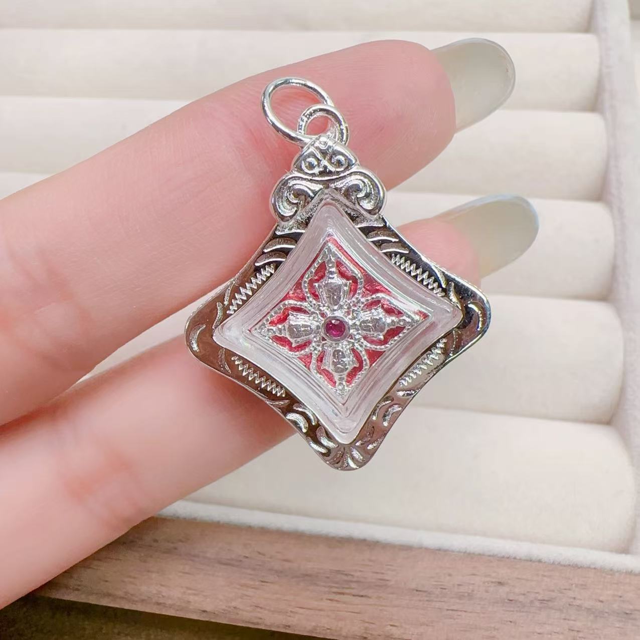 泰国佛牌龙婆禅南四面佛项链金带