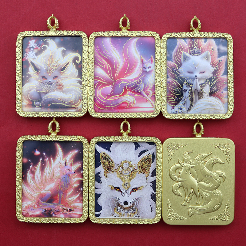 手绘描金唐卡嘎乌盒项链福气纯银