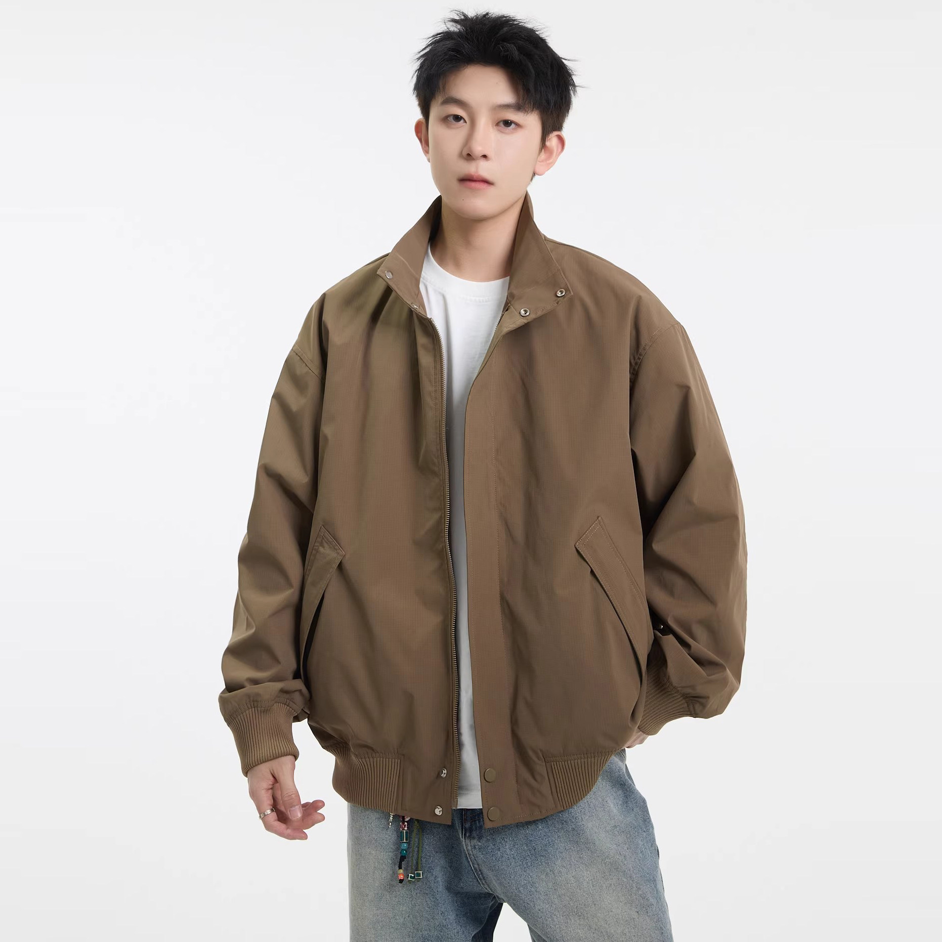 春秋季美式飞行哈灵顿夹克男立领棒球情侣卡其色cleanfit休闲外套,男装,夹克,淘宝优惠券,粉丝福利购,淘宝优惠卷