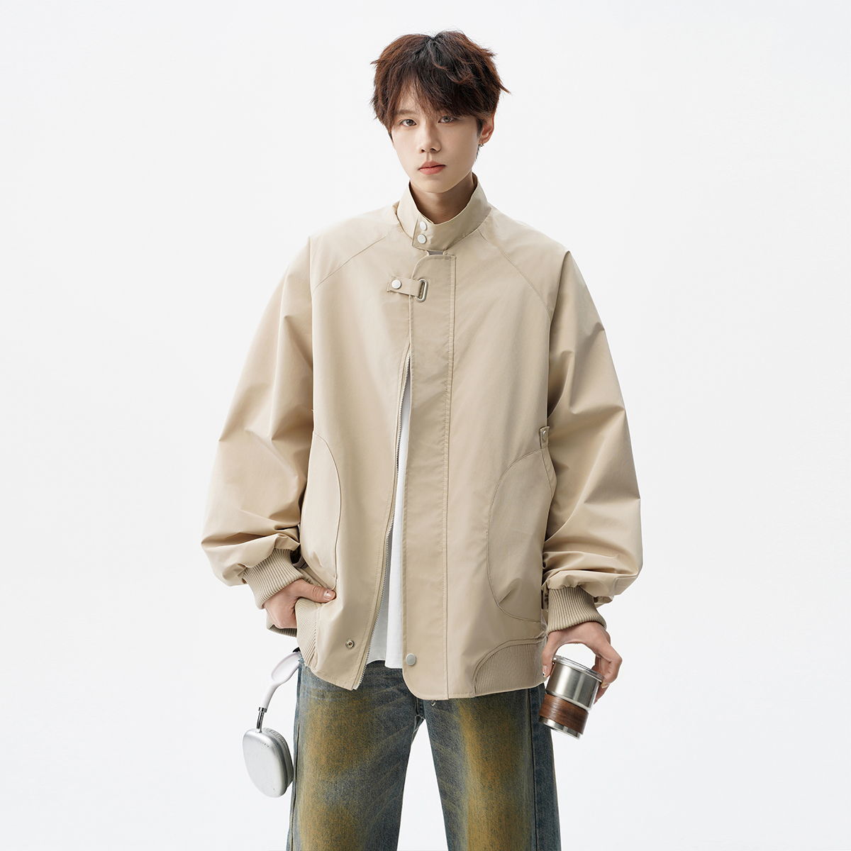 夹克外套男士潮牌秋高街短款上衣