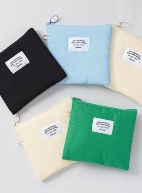 韩国antennashop简约纯色化妆包便携式收纳包卫生棉包拉链包ins风